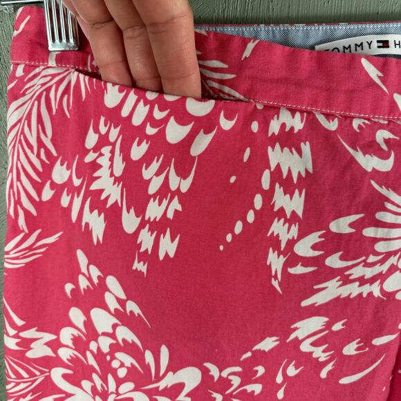 Tommy Hilfiger Women's Size 10 Pink Straight Leg Floral Comfort Summer Pants - Picture 5 of 12